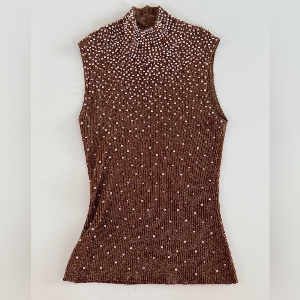 Vintage Marshall-Rousso metallic beaded top